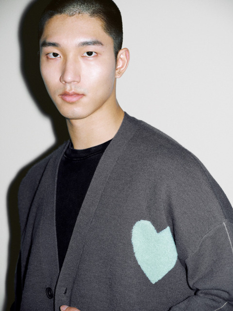 Men's jacquard knit cardigan