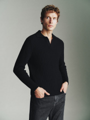 Men's lapel sweater
