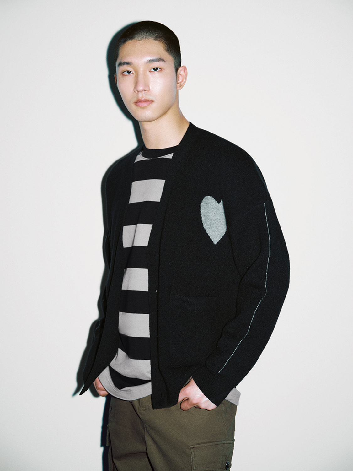 Men's jacquard knit cardigan