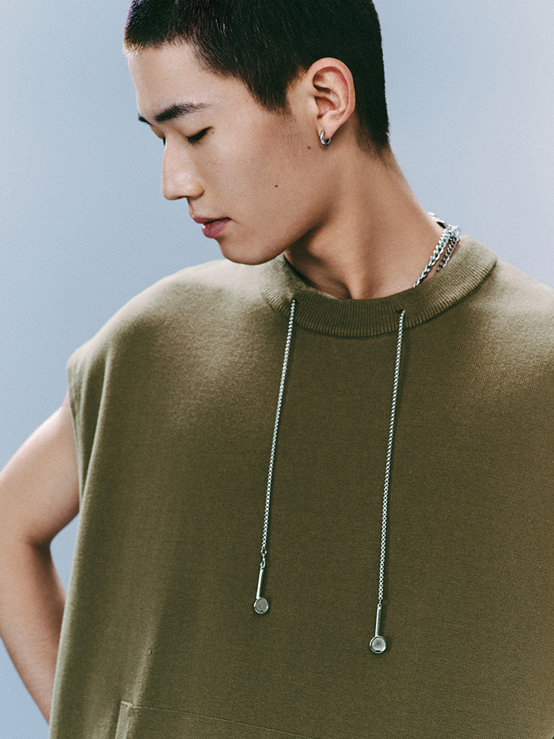 Men's sleeveless knit T-shirt