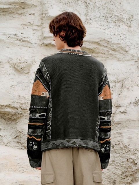 Men's jacquard knit cardigan