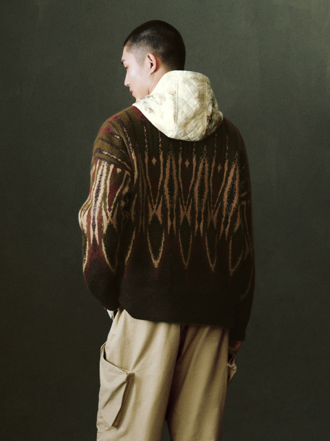 Men's jacquard knit cardigan
