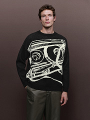 Men's crew-neck jacquard sweater