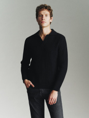 Men's lapel sweater