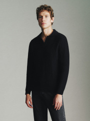 Men's lapel sweater