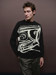 Men's crew-neck jacquard sweater