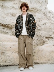 Men's jacquard knit cardigan