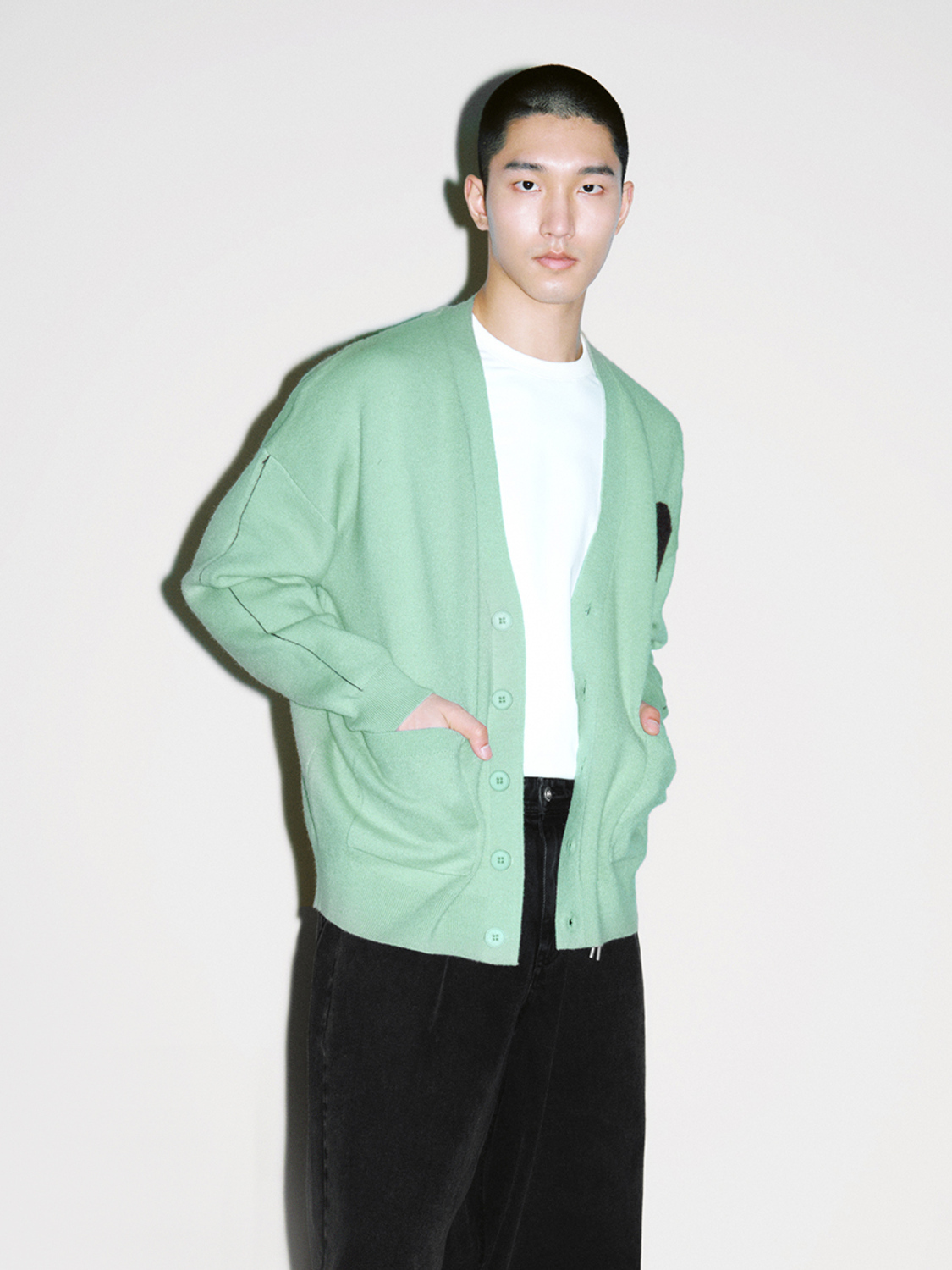Men's jacquard knit cardigan