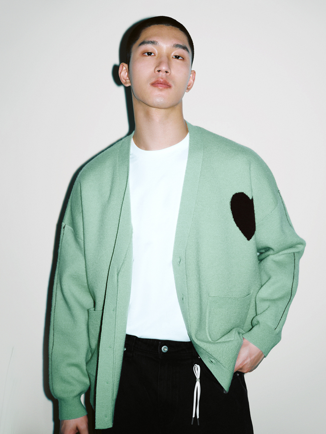 Men's jacquard knit cardigan