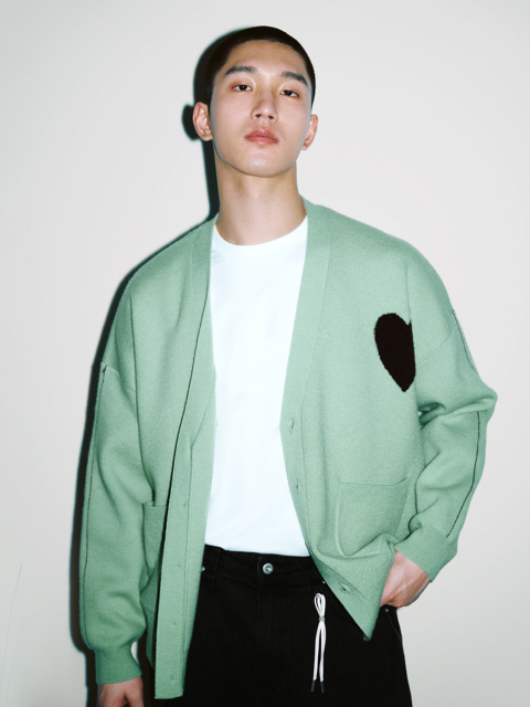 Men's jacquard knit cardigan
