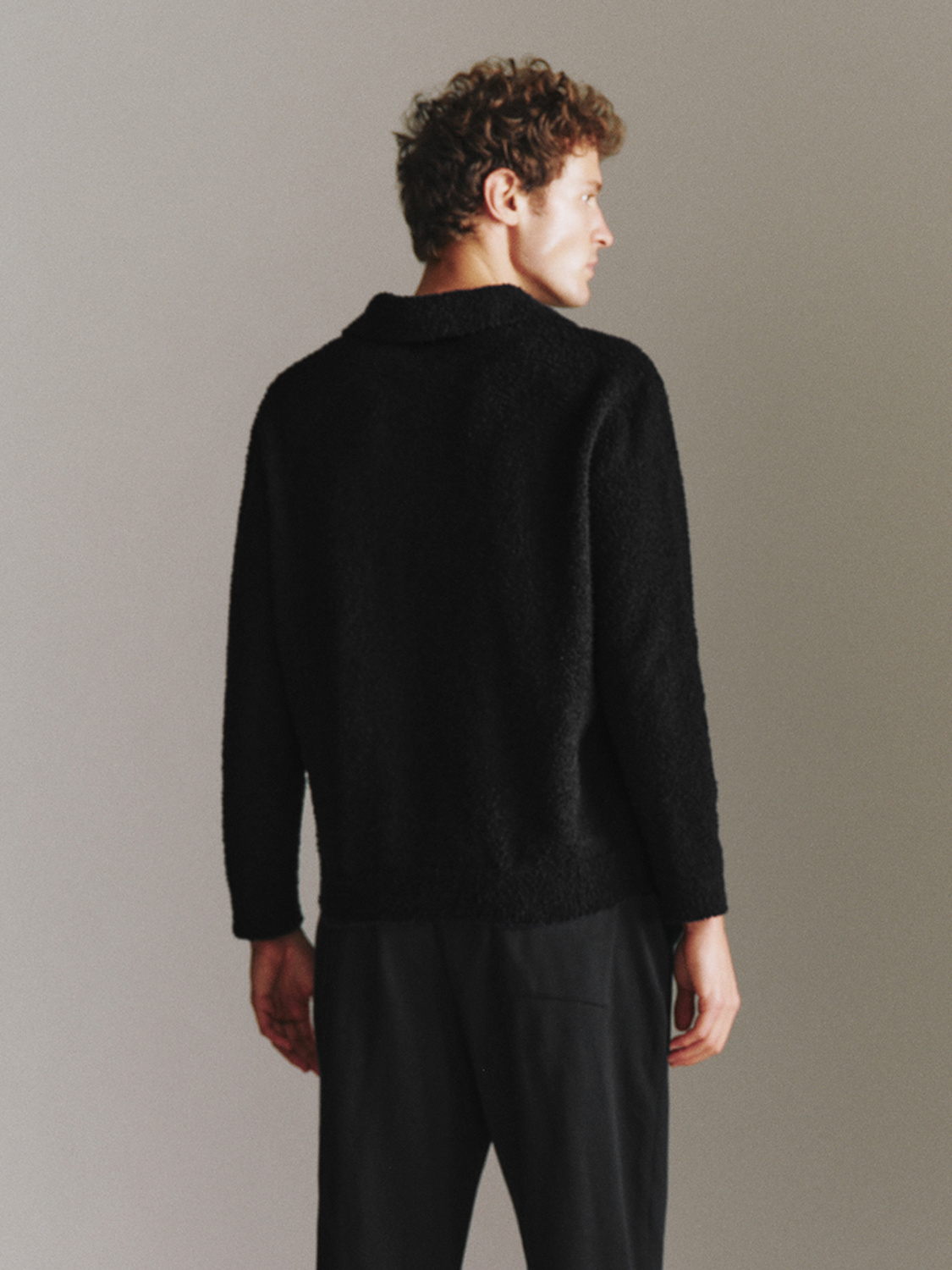 Men's lapel sweater