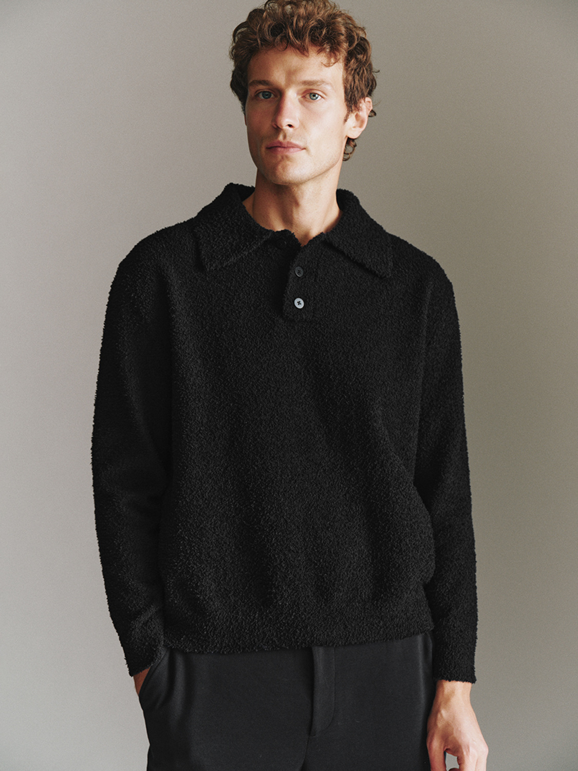Men's lapel sweater