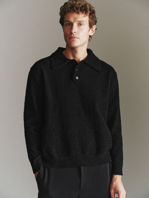 Men's lapel sweater