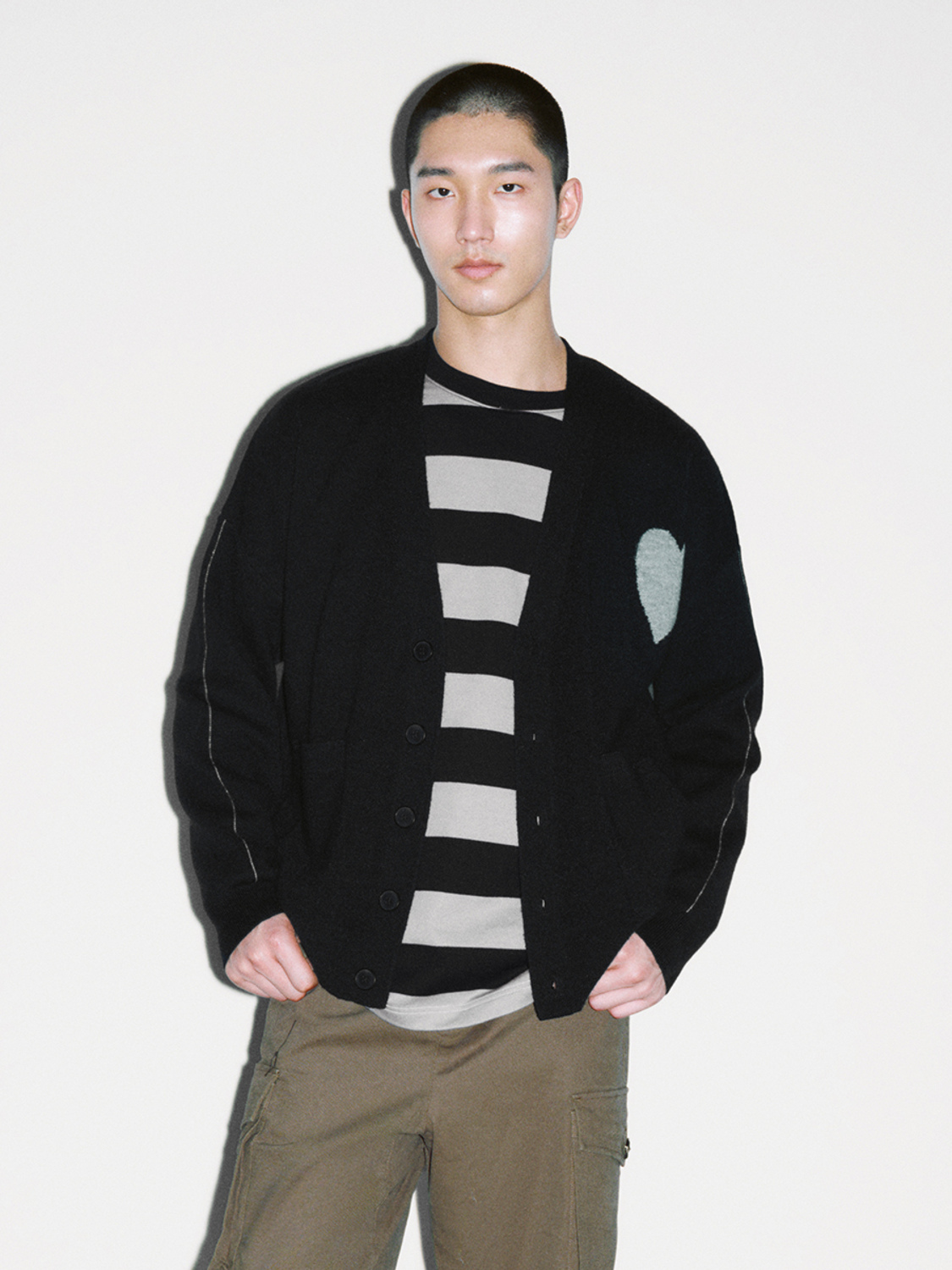 Men's jacquard knit cardigan
