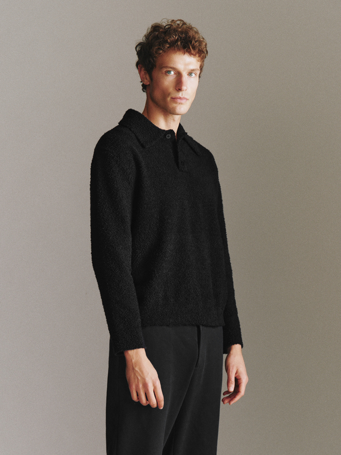 Men's lapel sweater