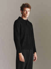Men's lapel sweater