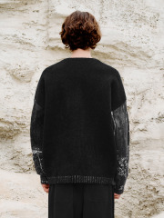 Men's jacquard knit cardigan