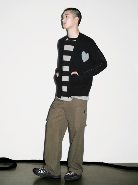 Men's jacquard knit cardigan