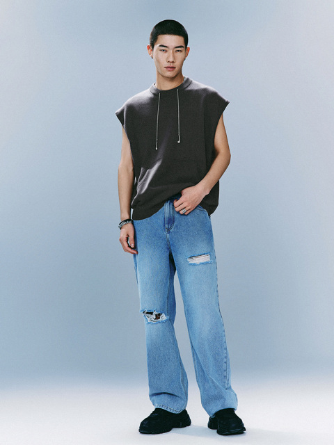 Men's sleeveless knit T-shirt