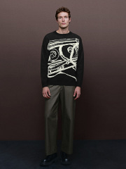 Men's crew-neck jacquard sweater