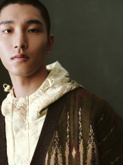 Men's jacquard knit cardigan