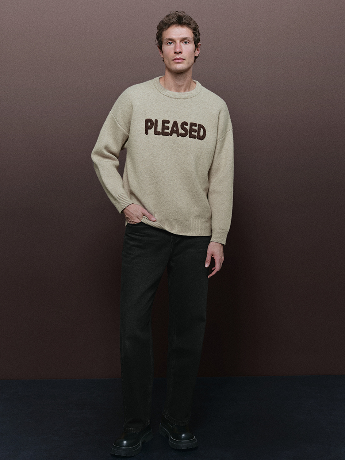 Men's letter knitwear