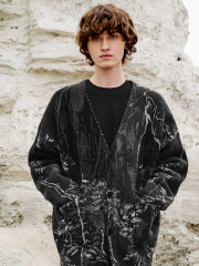 Men's jacquard knit cardigan