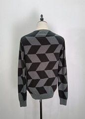 Trapezoidal plaid long-sleeve knitting