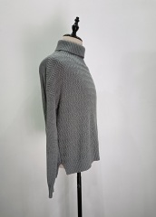 Crew-neck ripple long-sleeved knitting