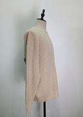 Crew-neck long sleeve knit