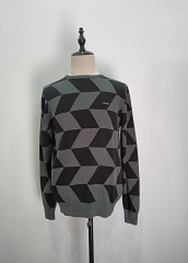 Trapezoidal plaid long-sleeve knitting