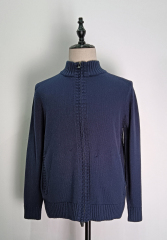 Zipper open chest long sleeve knit