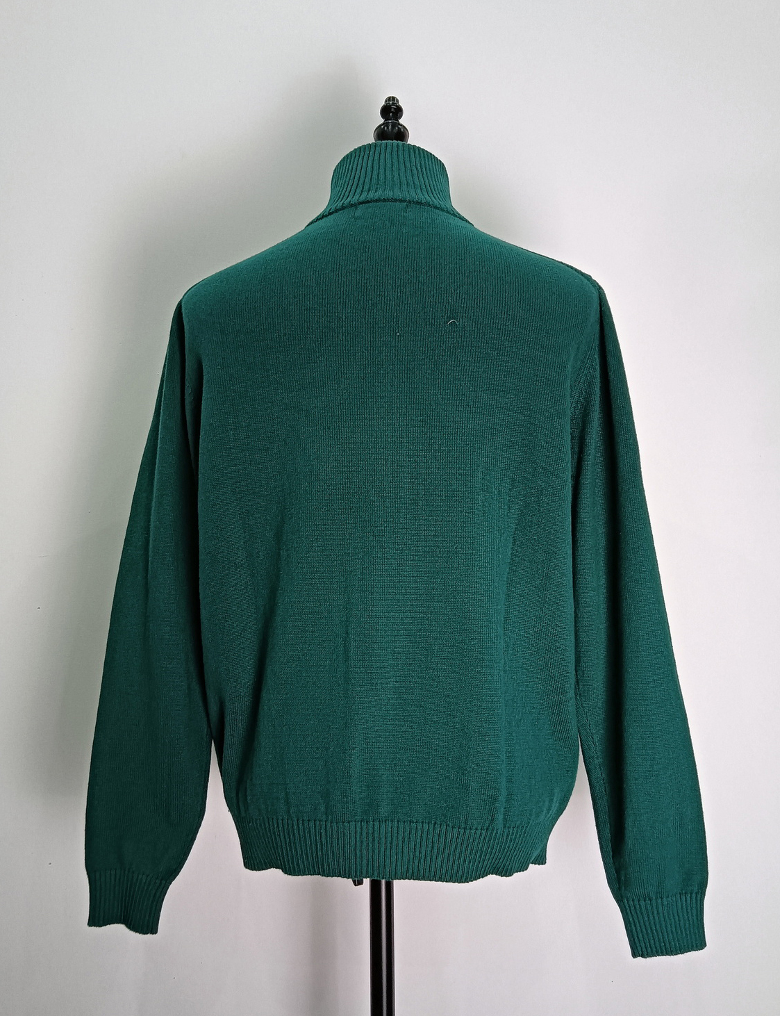ODM Green long sleeve knitting mens quarter zip sweater
