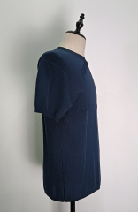 Dark blue short sleeve knit