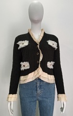 Butterfly sleeve button knitting