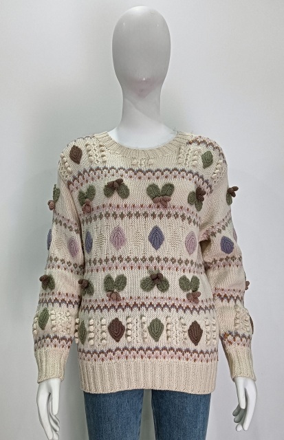 Embroidered long sleeve knitting