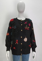 Black embroidered long sleeve knitting