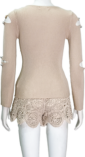 Crew neck long sleeve pollover sweater