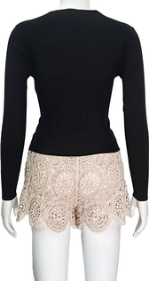 V-neck long sleeves pollover sweater