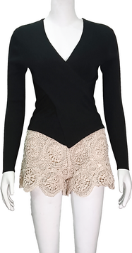 V-neck long sleeves pollover sweater