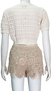 Crew Neck Short Sleeve Hollow Knit Cardigan