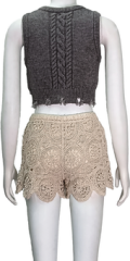 Supply V-neck sleeveless short knitted vest