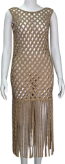ODM Round neck sleeveless open back crochet dress