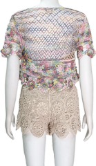 V-neck short-sleeved cardigan