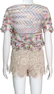 V-neck short-sleeved cardigan