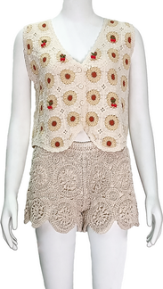 V-neck sleeveless cardigan vest