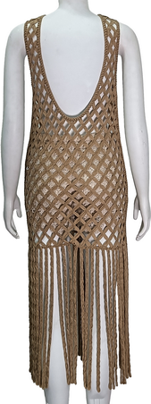 ODM Round neck sleeveless open back crochet dress