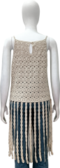 Fringed cutout crochet vest