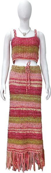 Crochet top and long skirt crochet suit