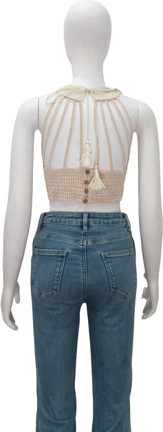 Halter neck woven vest